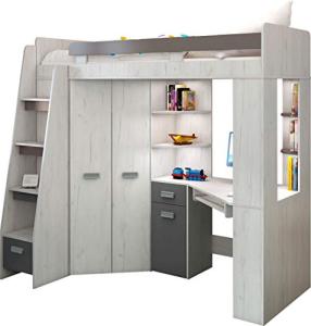 All-in-One High Sleeper Bunk Bed with Desk