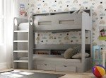 Grey Oak Bunk Bed Frame with Storage Drawers