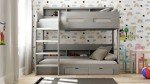 Grey Oak Bunk Bed Frame with Storage Drawers