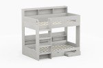 Grey Oak Bunk Bed Frame with Storage Drawers