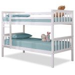 Kids Pine Wood Double Bunk Bed with Stairs