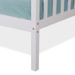 Kids Pine Wood Double Bunk Bed with Stairs