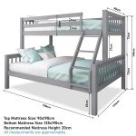 Triple Bunk Beds for Kids with Stairs