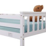 Kids Pine Wood Double Bunk Bed with Stairs