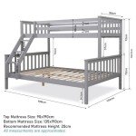 Triple Sleeper Wooden Bunk Bed – Grey Finish
