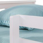 Kids Pine Wood Double Bunk Bed with Stairs