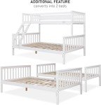 Blisswood Triple Bunk Bed Solid Pine Frame