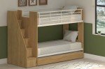 White Bunk Beds with Trundle and Storage Stairs