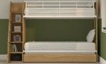 White Bunk Beds with Trundle and Storage Stairs