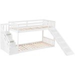 Kids Bunk Bed with Stairs and Ladder