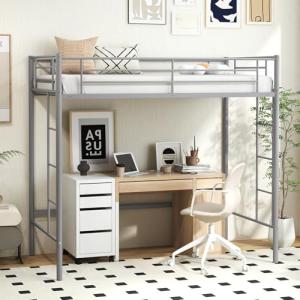 Metal Bunk Bed With Ladders And Guardrails