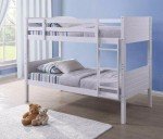 White Bunk Bed with Trundle for Kids