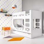 White Wooden Kids Bunk Bed with Trundle