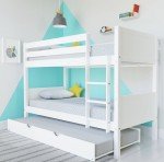 Kids Bunk Bed with Trundle and Stairs