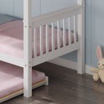 Oliver White Wooden Bunk Bed with Trundle