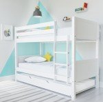 Kids Bunk Bed with Trundle and Stairs
