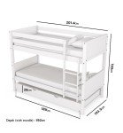Kids Bunk Bed with Trundle and Stairs