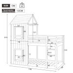Gray Treehouse Bunk Bed for Kids