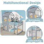 Gray Treehouse Bunk Bed for Kids