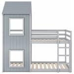 Gray Treehouse Bunk Bed for Kids