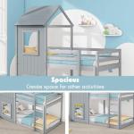 Gray Treehouse Bunk Bed for Kids