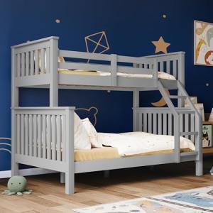Triple Wooden Bunk Bed for Kids – Grey