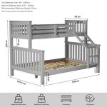 Triple Wooden Bunk Bed for Kids – Grey