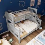 Triple Wooden Bunk Bed for Kids – Grey