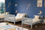 Triple Wooden Bunk Bed for Kids – Grey
