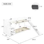 Kids' Bunk Bed with Stairs and Slide - White