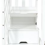 Kids' Bunk Bed with Stairs and Slide - White