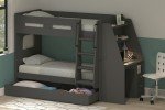 Anthracite Grey Bunk Bed with Desk and Trundle