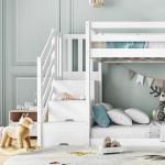 Kids Bunk Bed Frame with Slide and Steps