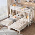 Triple Sleeper Wooden Bunk Bed for Kids