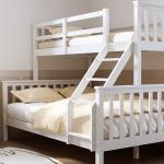 White Wooden Triple Sleeper Bunk Bed Frame