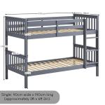 Milan Bunk Bed - Twin Sleeper, Grey Pine