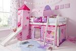 White Mid Sleeper Cabin Bed with Fairy Tent