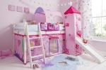 White Mid Sleeper Cabin Bed with Fairy Tent