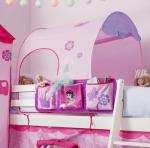 White Mid Sleeper Cabin Bed with Fairy Tent