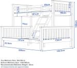 Blisswood Triple Bunk Bed In Grey Solid Pine