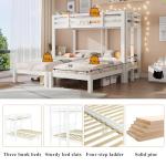 Triple Sleeper Bunk Bed with Side Ladder