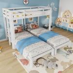 Triple Sleeper Bunk Bed with Side Ladder