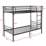 Panana Black Twin Metal Bunk Bed Frame