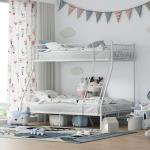 Triple Metal Bunk Bed Frame for Kids and Adults