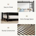 VECELO Metal Bunk Bed with Trundle and Ladder