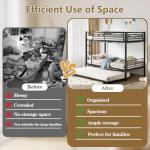 VECELO Metal Bunk Bed with Trundle and Ladder