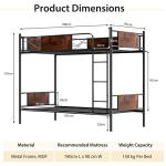 Multigot 3FT Metal Bunk Bed with Ladder