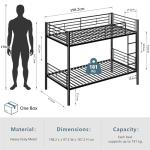 VECELO Heavy Duty Metal Bunk Bed with Ladder