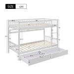 Wooden Bunk Bed with Storage and Shelf