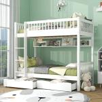 Wooden Bunk Bed with Storage and Shelf